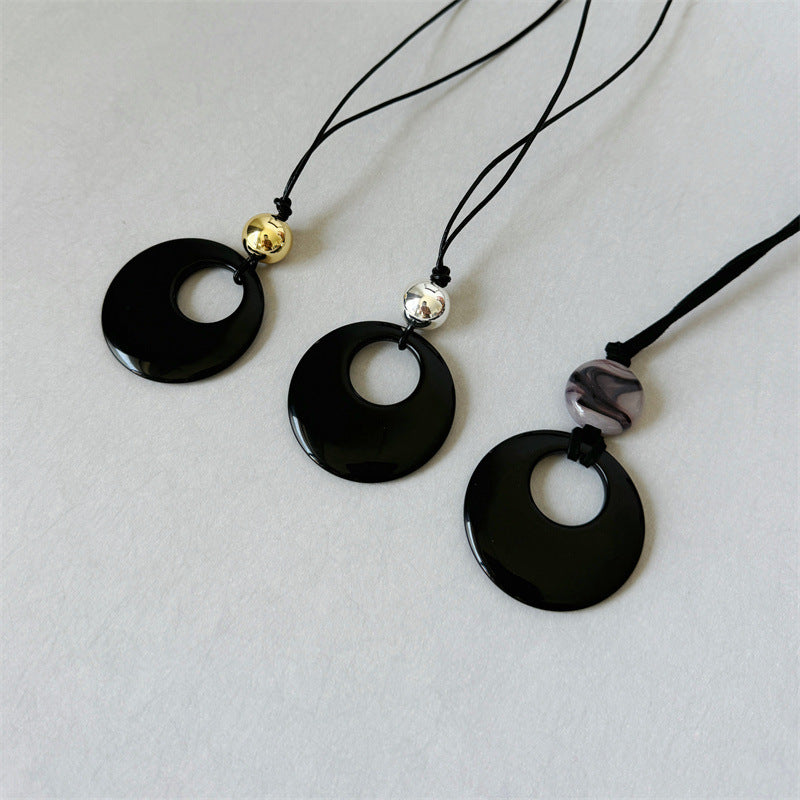 Women's Stone Rope Long Chinese Design High Sense Necklaces