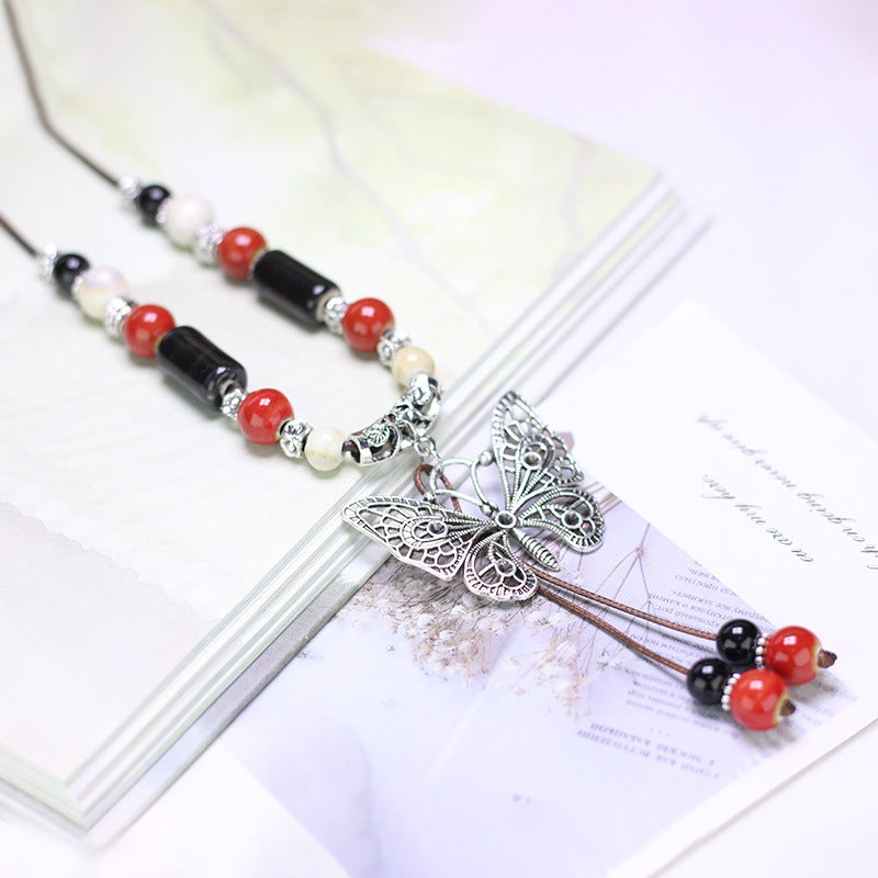 Ceramic Sweater Chain Jewelry Beaded Chinese Female Light Luxury Necklaces