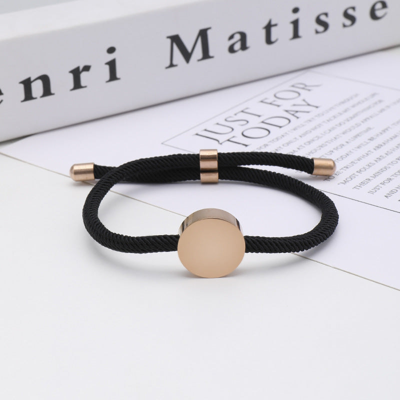 Women's & Men's Printing Material Round Adjustable Stainless Steel Bracelets
