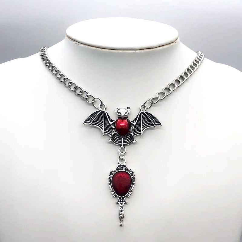 Dark Goth Wind Exaggerated Red Vampire Bat Ear Hook