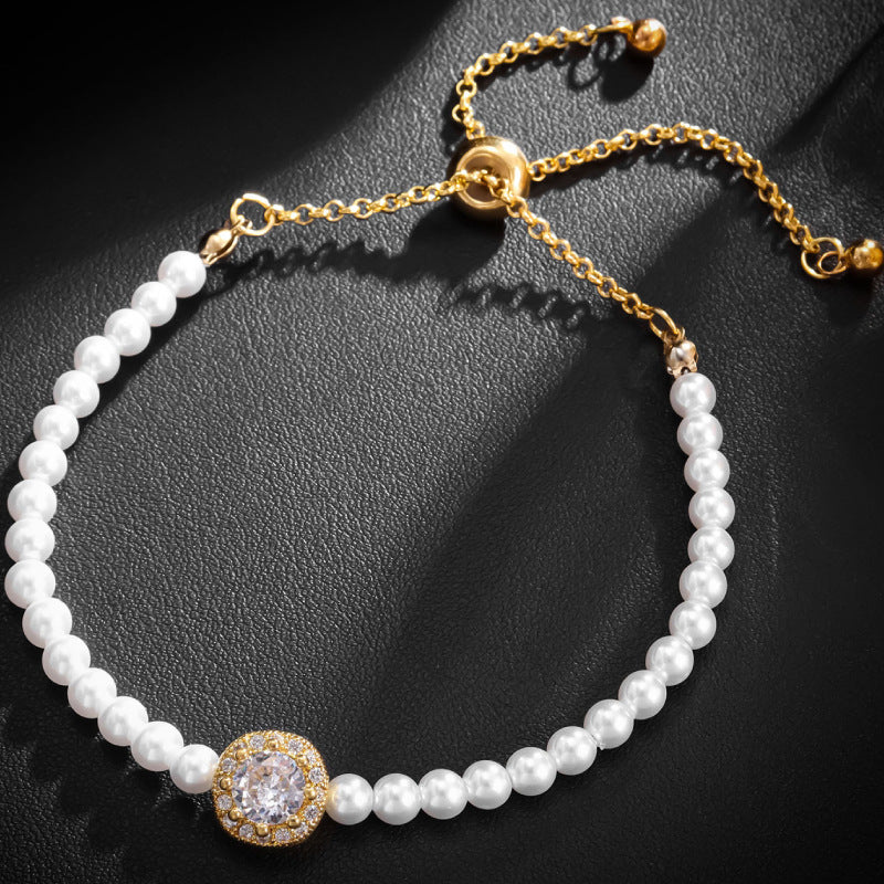 Women's Fashionable Rose Gold Loving Heart Zircon Bracelets