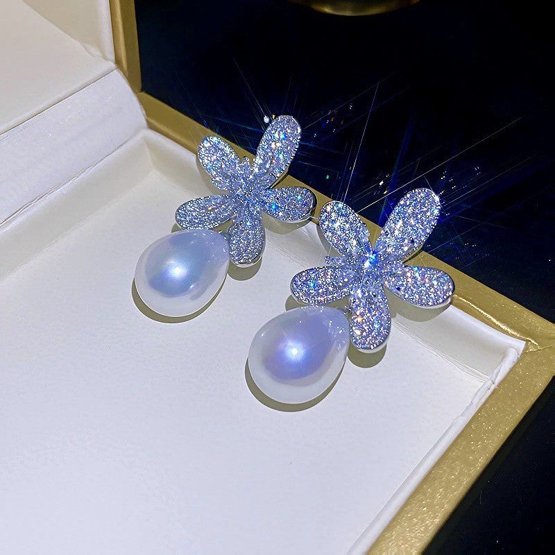 Shining Diamond Irregular Round Female Special Earrings