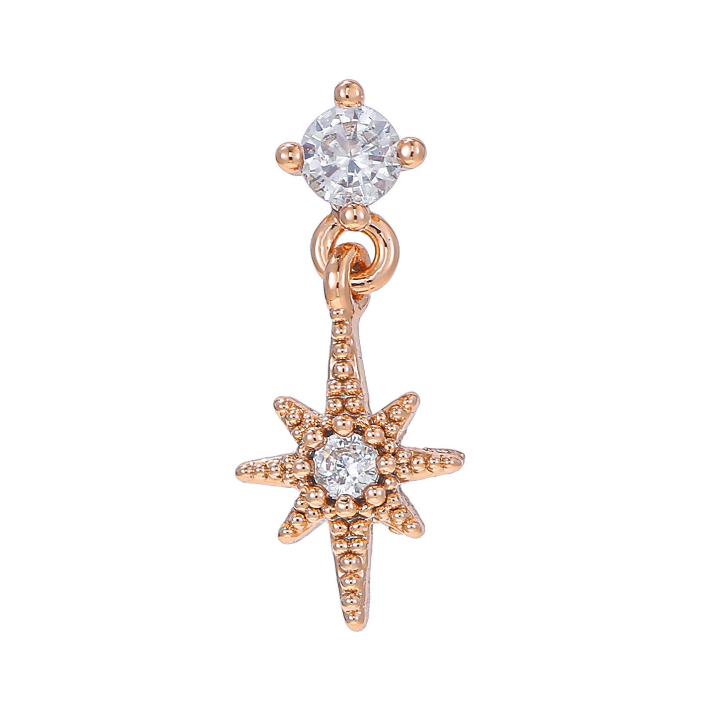 Rod Piercing Micro Inlaid Zircon Double Earrings