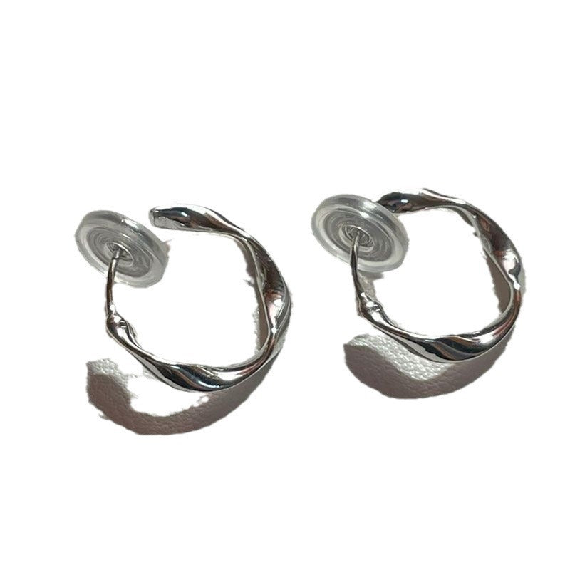 Retro Style Ear Clip Without Pierced Female Circle Elegant High Earrings