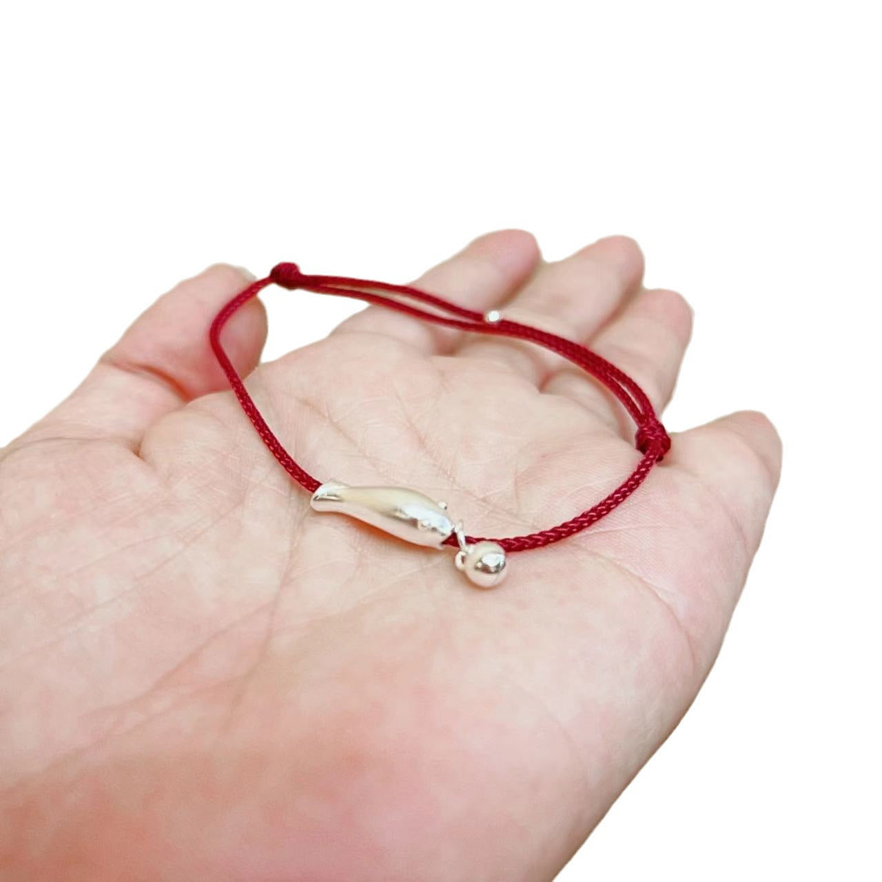 Women's Sier Chinese Style Lucky Koi Red Bracelets