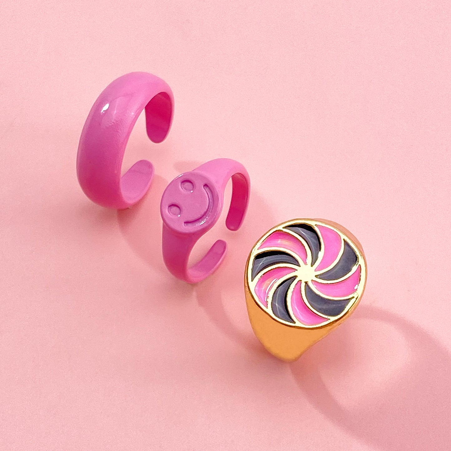Set Double Layers Loving Heart Gossip Rings