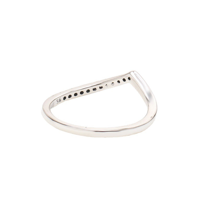 Sier-plated Unilateral Pave Bone Affordable Luxury Rings