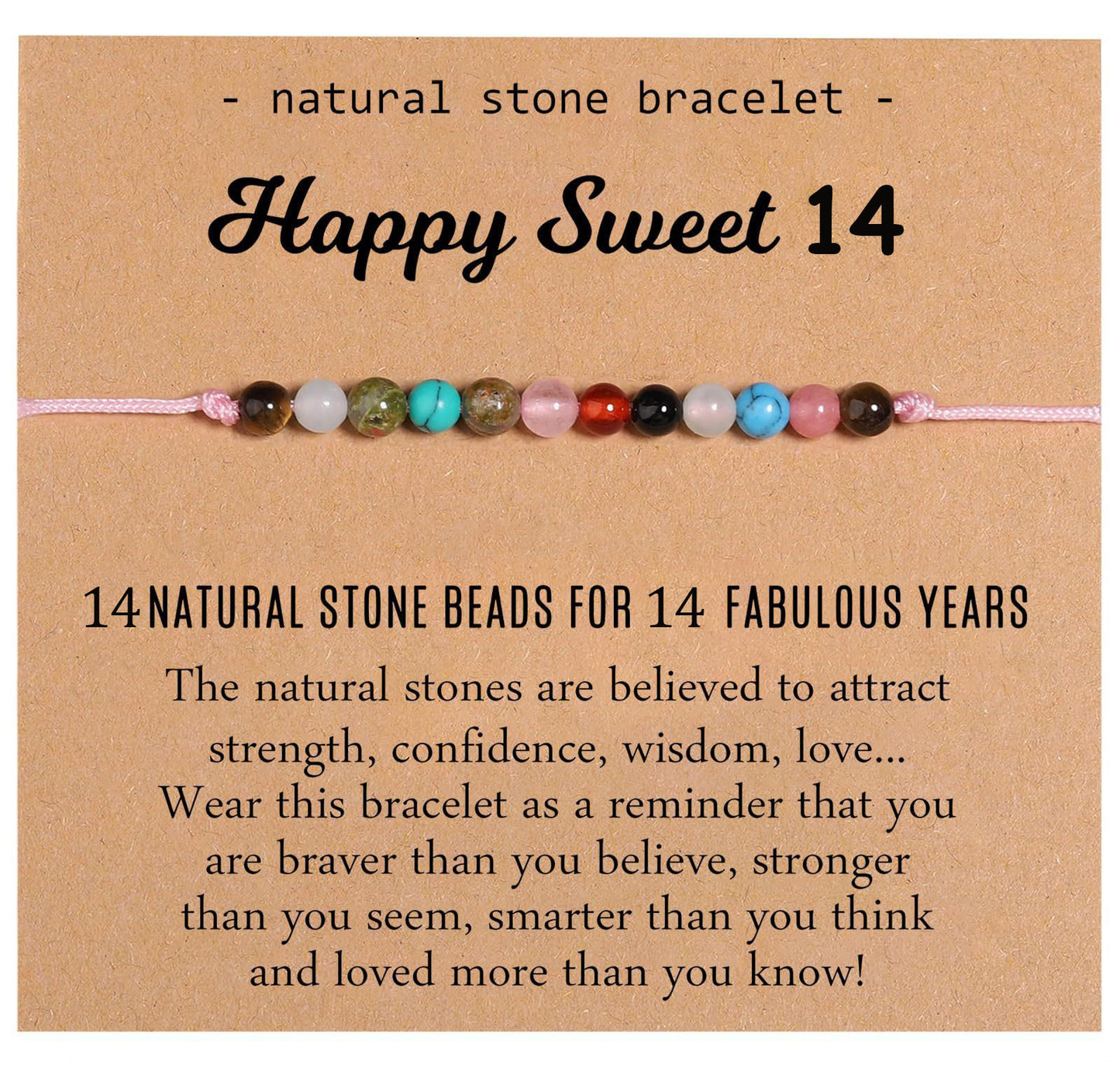 Women's Birthday Gift Candy Color Natural Beaded Bracelets