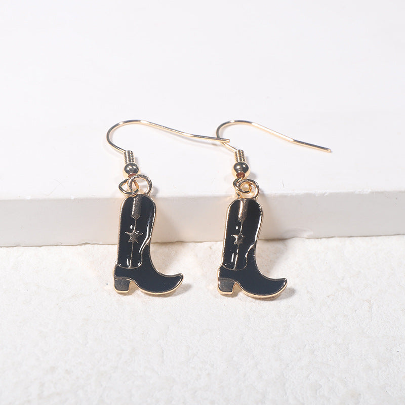 Eardrops Personality Fashion Western Cowboy Boot Rings