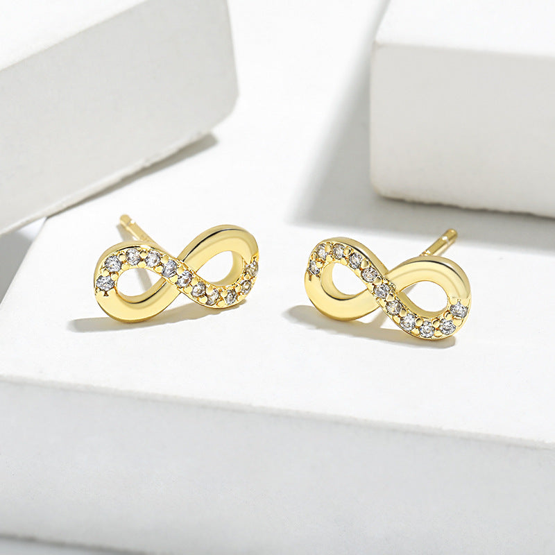 Minimalist Korean Style Mobius Suit Sier Earrings