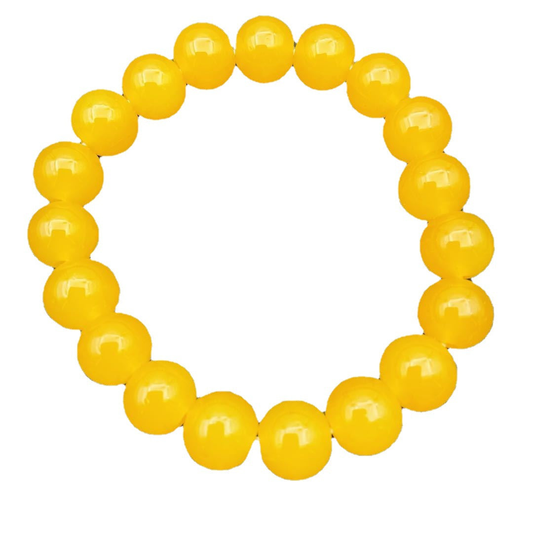 Women's & Men's Imitation Canary Stone Beads Simple Live Bracelets