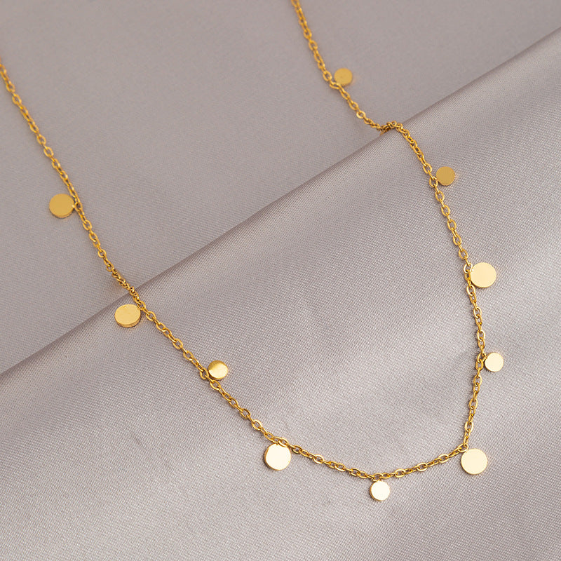 Women's Round Slice French Retro Beaded Sunflower Necklaces