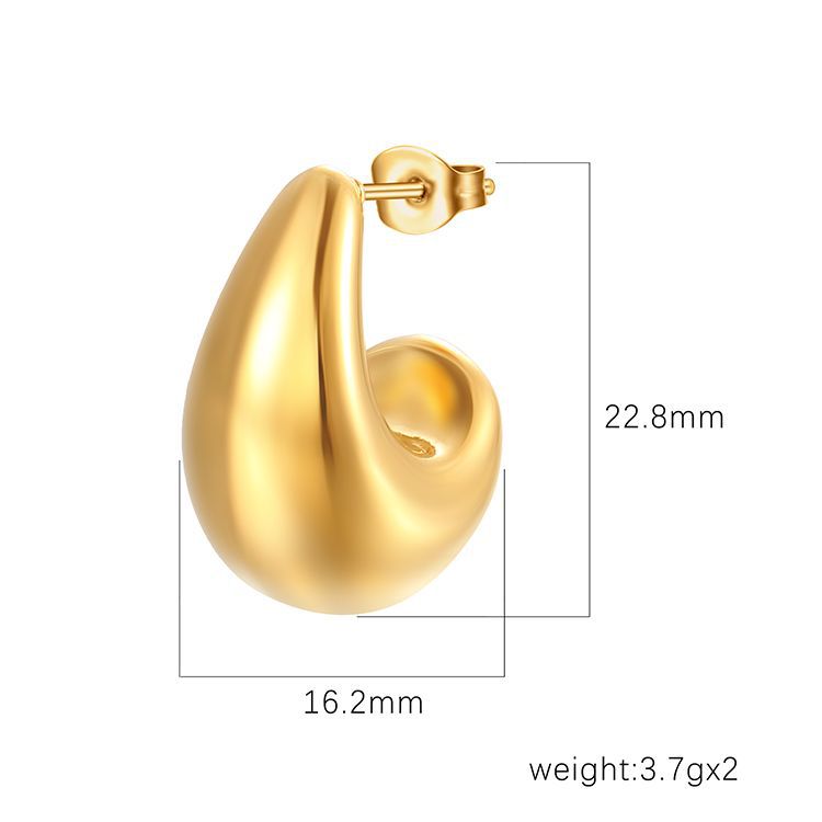 Women's French Vintage Style Semicircle Stainless Steel Earrings