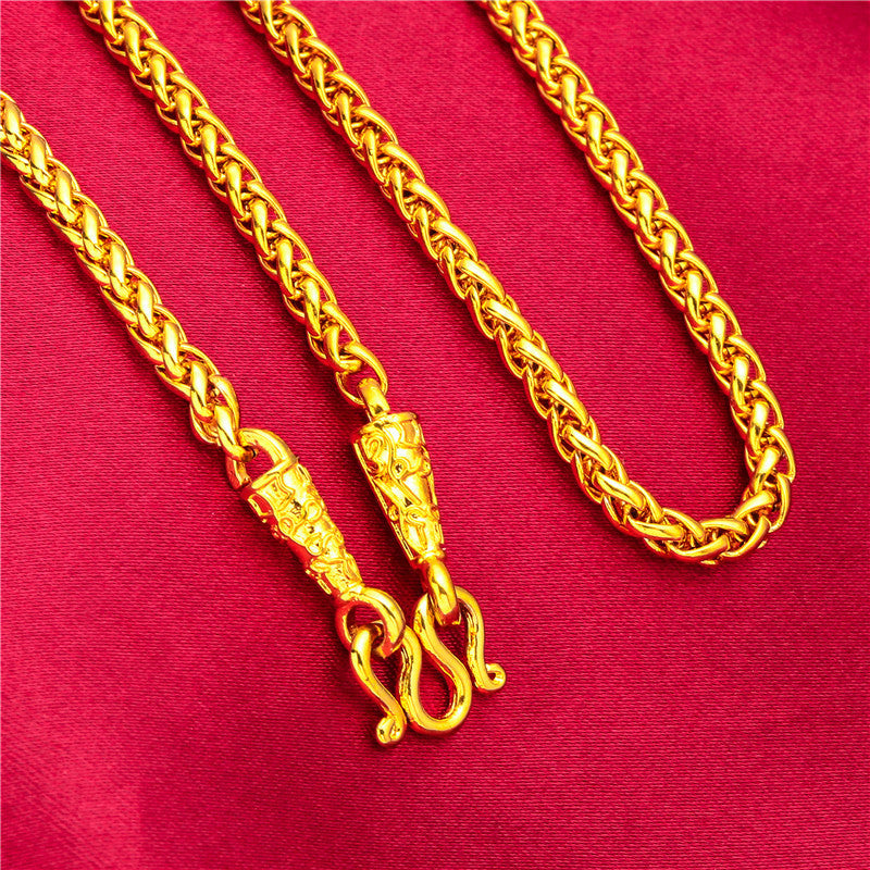 Men's Placer Gold Domineering Reverse Mold Fox Necklaces