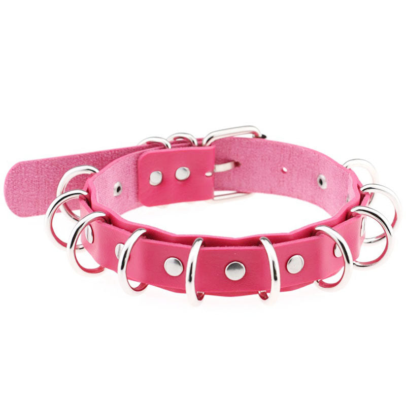 Creative Ornament Punk Exaggerated Leather Metal Necklaces