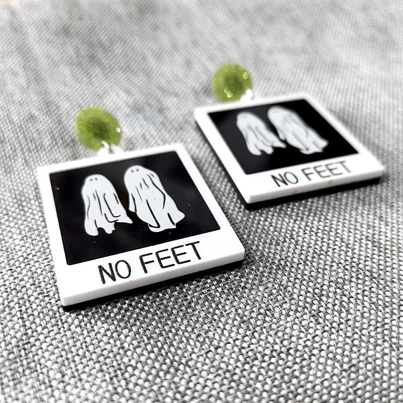 Monster Cat Personality Design Decoration Acrylic Plate Earrings