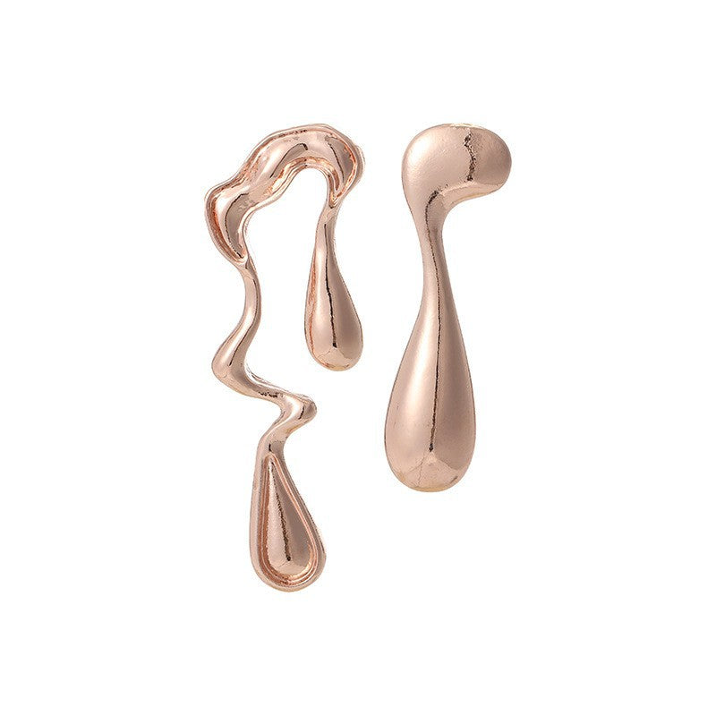 Irregular Line Water Drop Small Jewelry Earrings