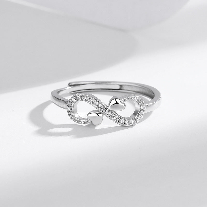 Sier Lucky Love Words Infinite Fashion Rings