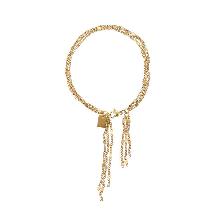 Women's Tassel Shiny Bag Gold Exquisite Daily Bracelet