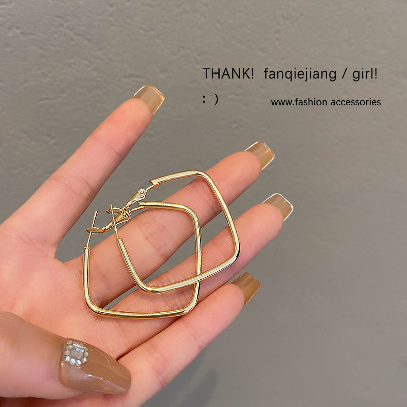 Women's Needle Retro Geometric Metal Niche Temperament High-grade Earrings