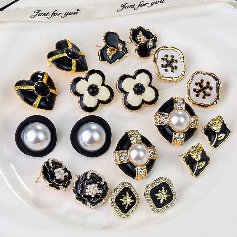 Style Vintage Court Dripping Oil Flower Earrings