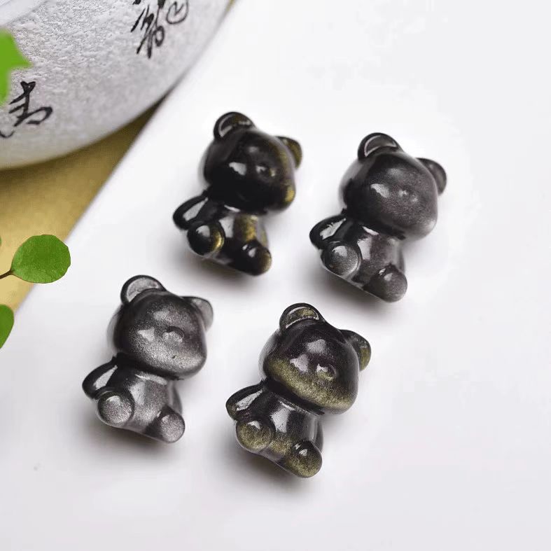 Women's & Men's Gold Sier Jade Bear Obsidian Personality Bracelets
