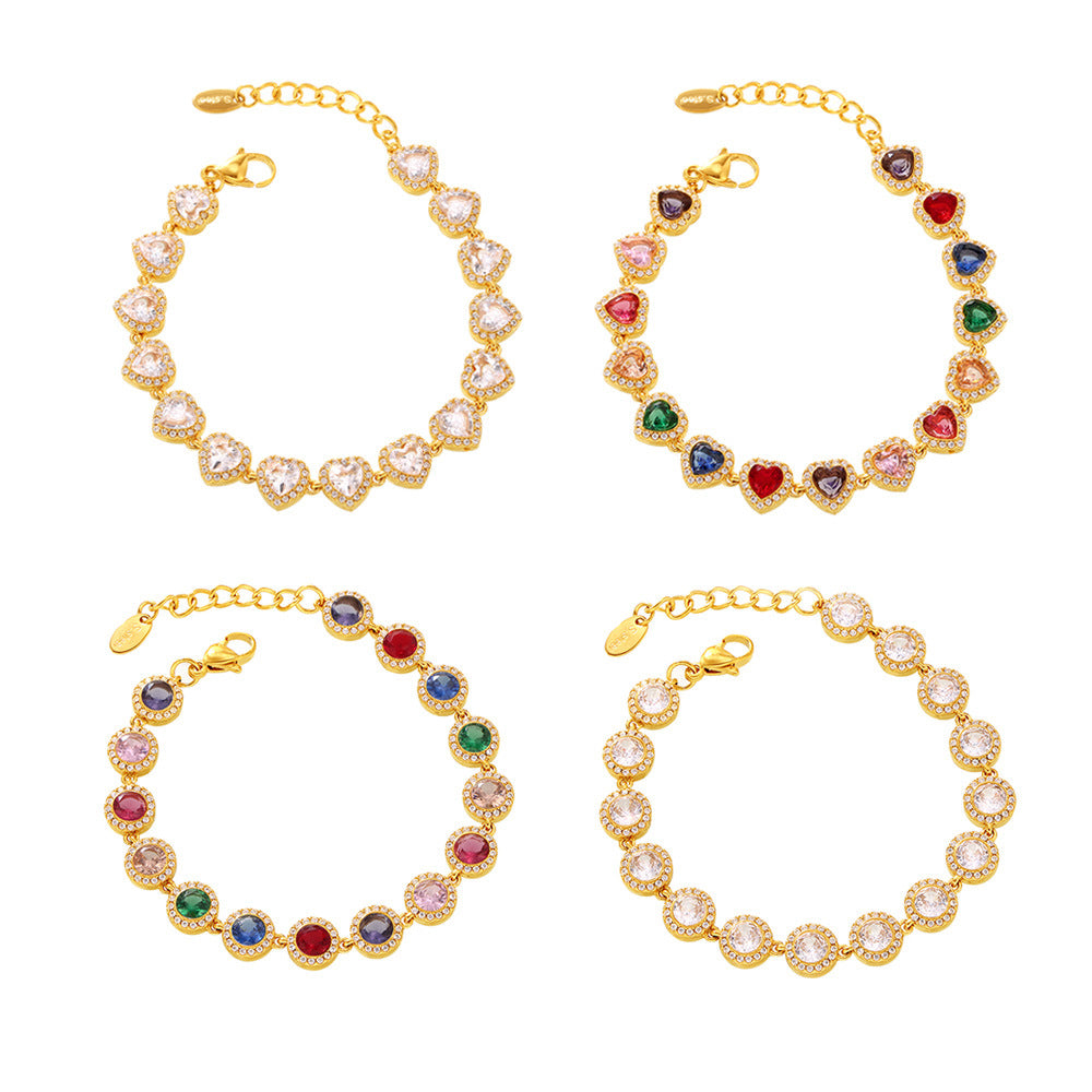 Stainless Steel Zircon Fashion Dopamine Advanced Shining Bracelets