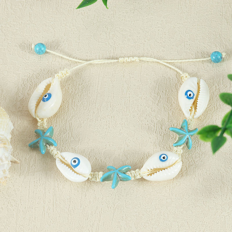Style Natural Shell Starfish Hand Weaving Bracelets