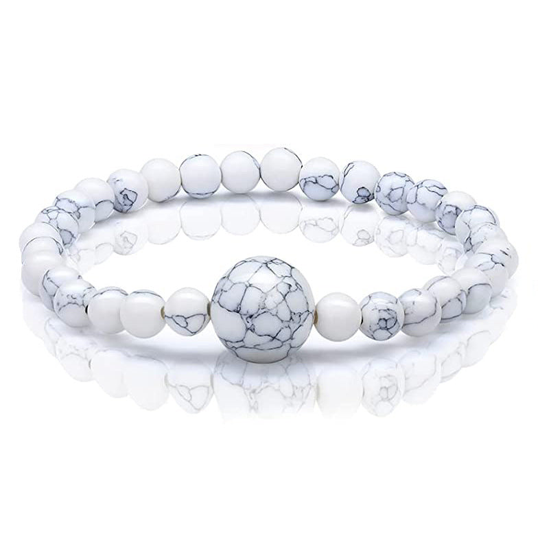 Stone White Turquoise Acupressure Healing Elastic Bracelets
