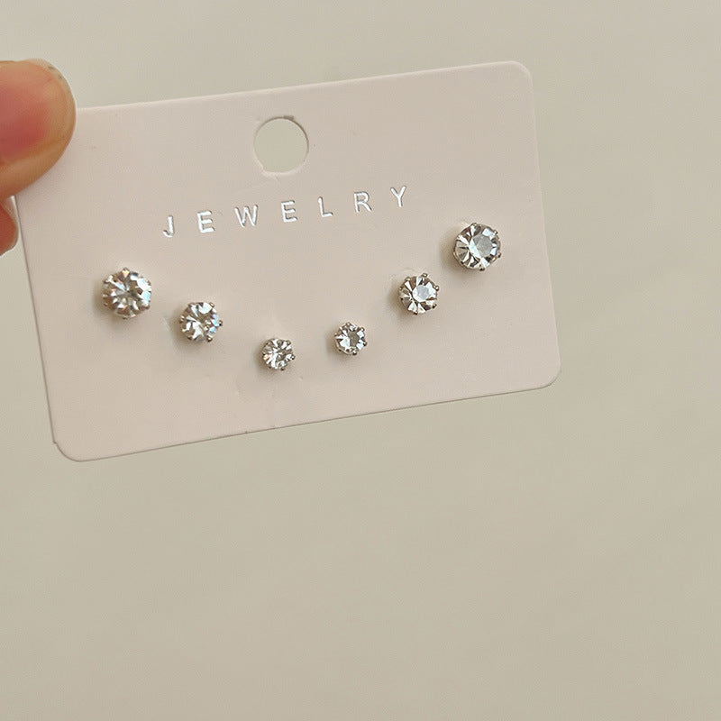 Women's Needle Unique Small Exquisite Set Ear Earrings