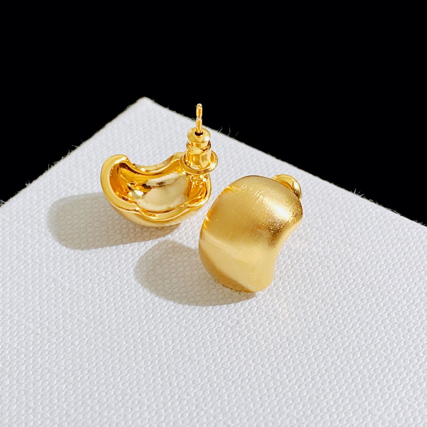 Style Simple Metal Brushed Bean-shaped Sier Rings