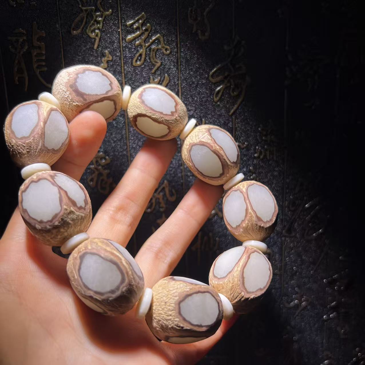Bodhi Root Seed Three Sides Barrel Beads Surface Top Grinding Bracelet