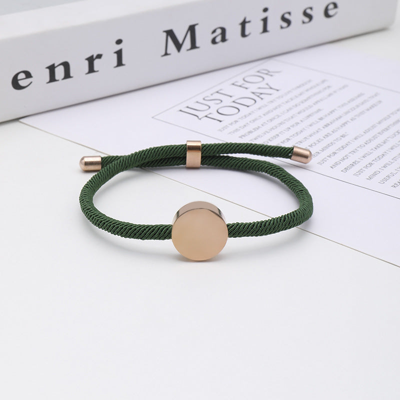 Women's & Men's Printing Material Round Adjustable Stainless Steel Bracelets