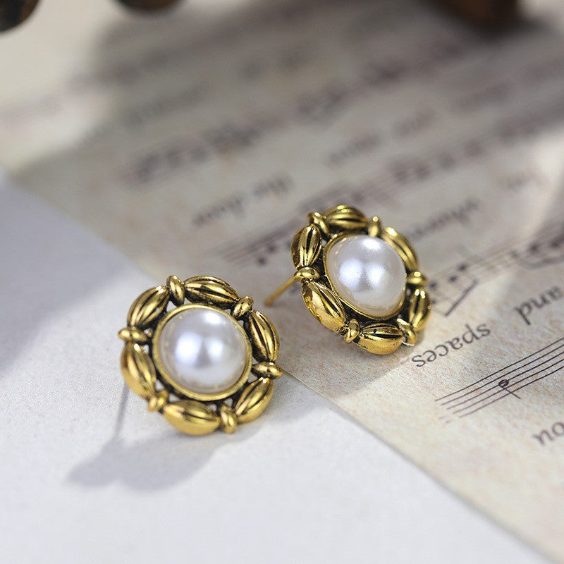 Style Vintage Court Dripping Oil Flower Earrings