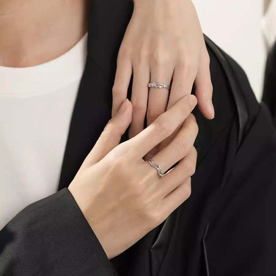 Women's & Men's Couple Pair Of Niche Gift For Rings
