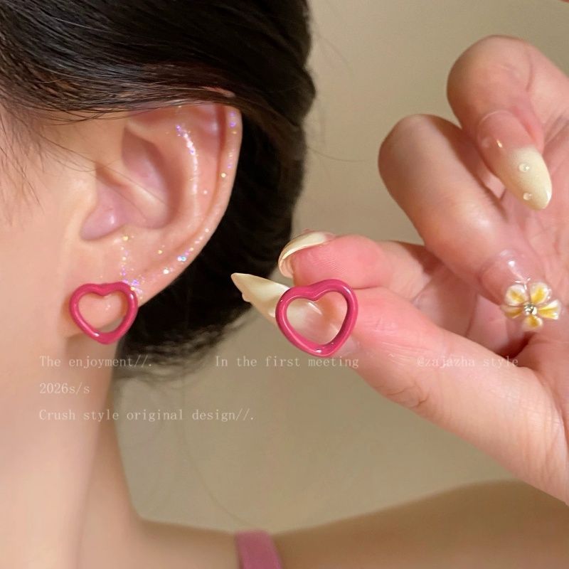 Women's Dopamine Colored Loving Heart For Simple Sweet Super Nice Rings