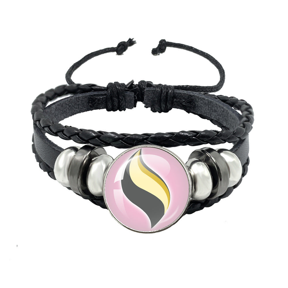 Women's & Men's Leather Time Stone Woven Hand Jewelry Bracelets