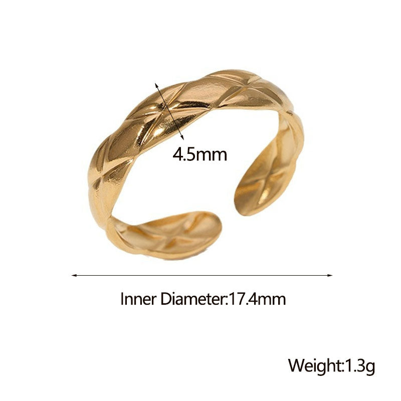 Female Opening Adjustable Stainless Steel Design Sense Rings