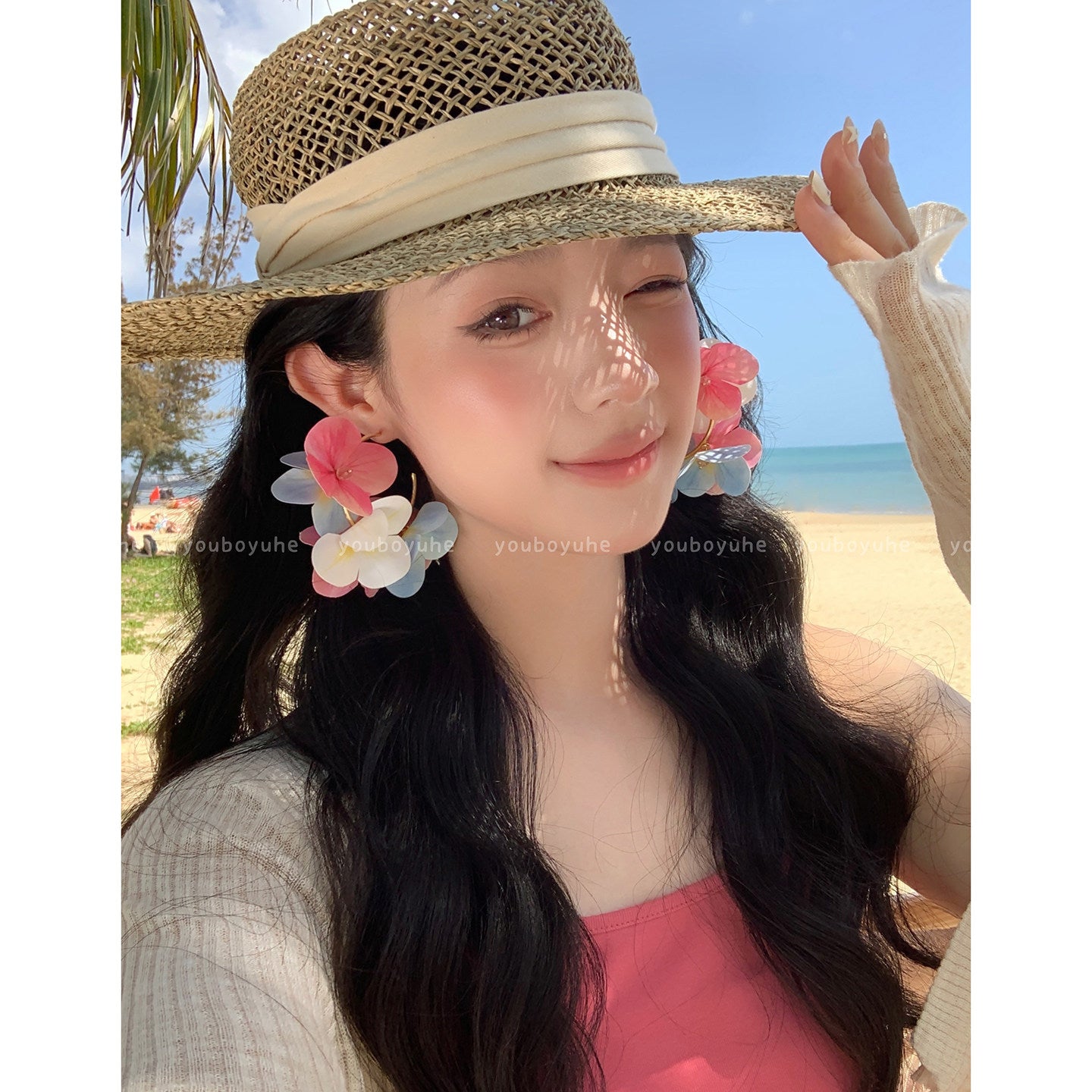 Hoop Female Vacation Style Unique Beautiful Exaggerated Ear Square Round Earrings