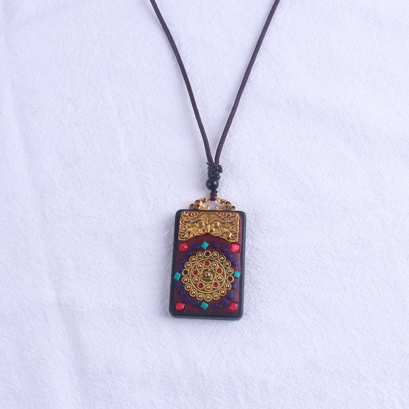 Tibetan Vintage Blackwood Father's Day Sweater Necklaces