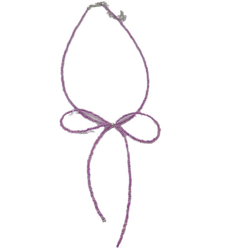 Unique Sweet Cool Hot Fried Street Bow Female Elegance Necklaces