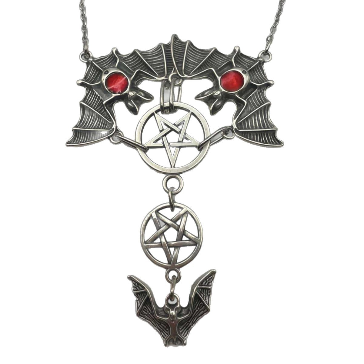 Red Bat Inverted Five-pointed Star Unisex Mysterious Necklaces