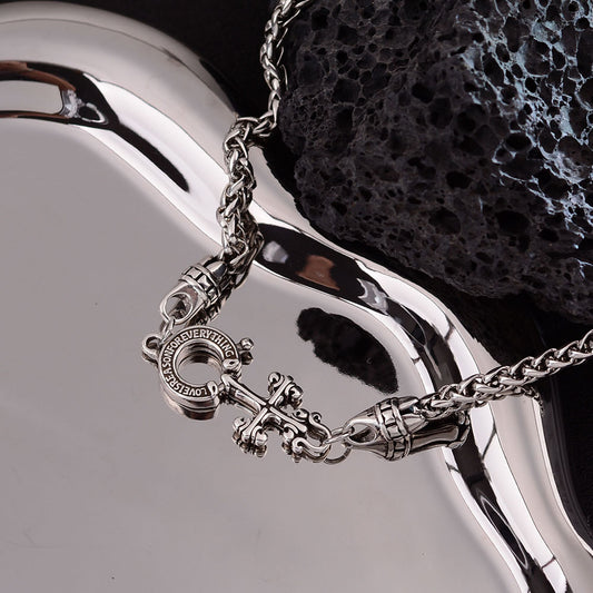 Women's Cross Cuban Link Chain For Temperamental Cold Style Personality Necklaces