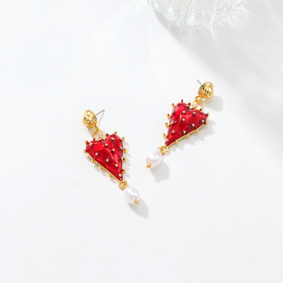 Women's Love Creative Sier Needle Baroque Pearl Earrings