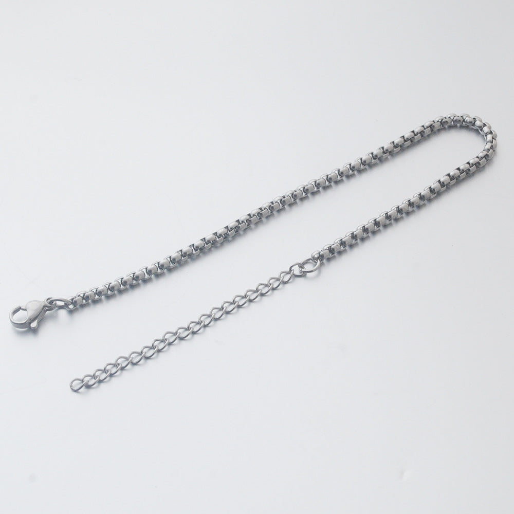 Men's Stainless Steel Ornament Titanium Square Pearl Bracelets