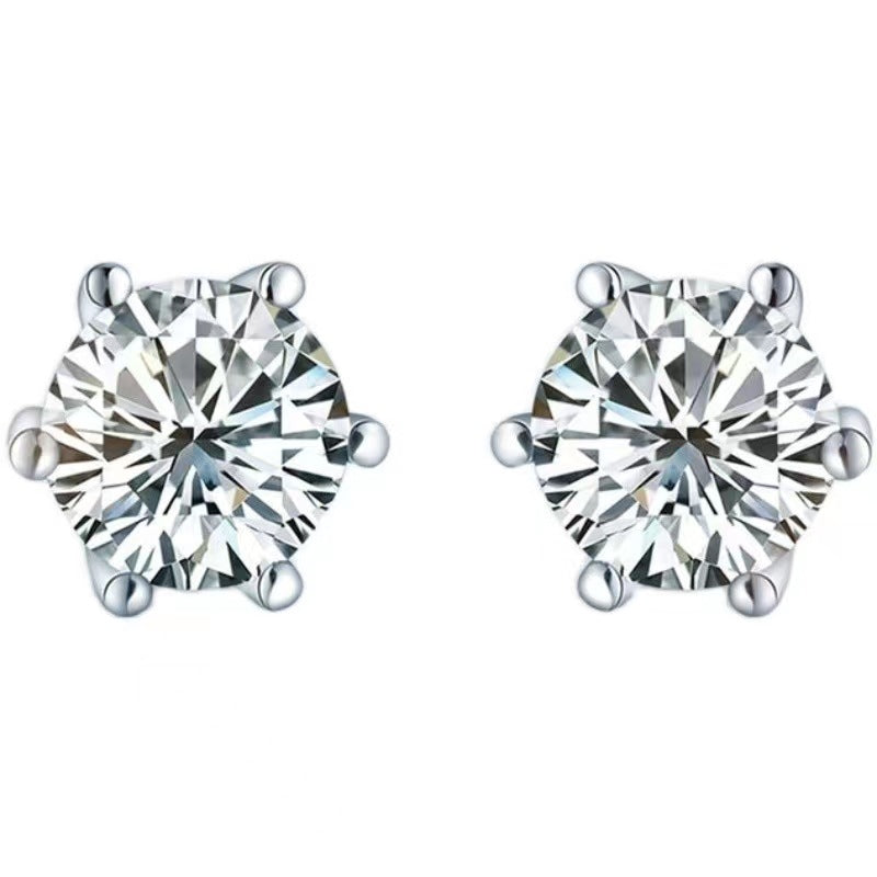 Zirconium Small Ear Female Design Bone Simple Elegant Stud Earrings