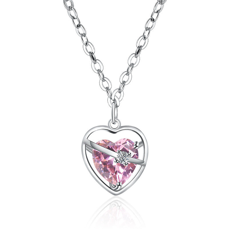 Women's Diamond Hollow Out Heart Clavicle Chain Necklaces