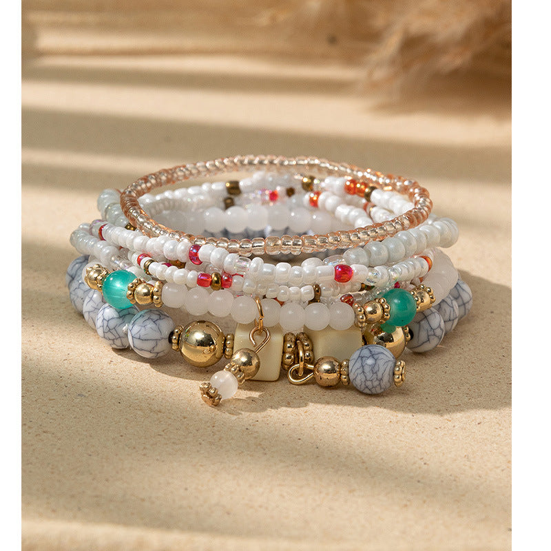 Style Bohemian Bead Design Sense Niche Contrast Bracelets