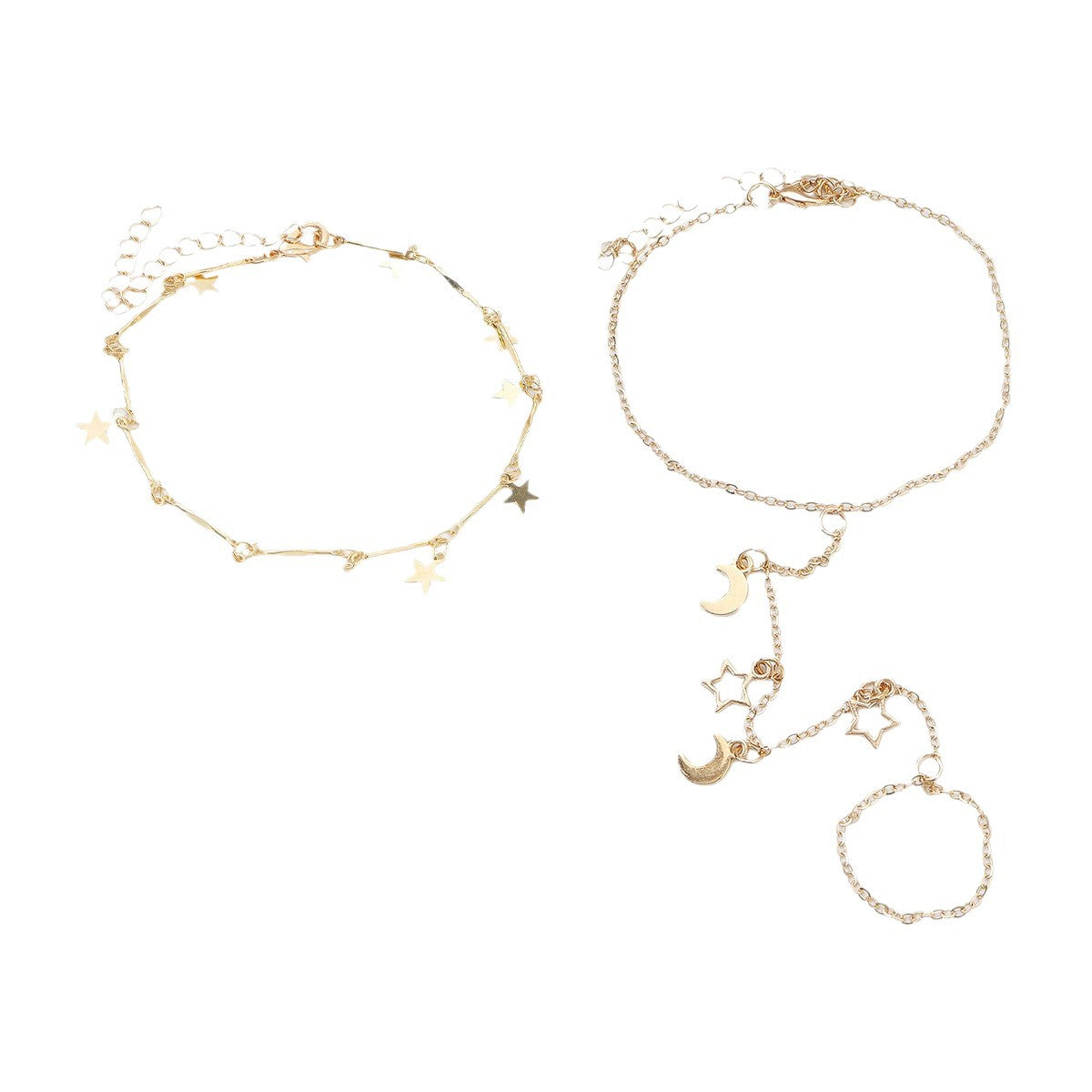 Women's Fashionable Golden Five-pointed Star Moon For Bracelets