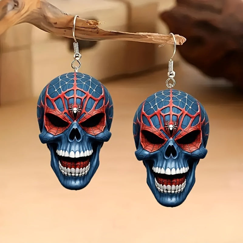 Horror Hip Hop Skull Acrylic Creative Earrings